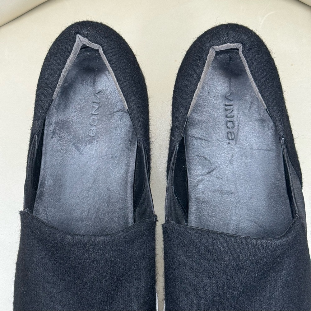 VINCE Warren Wool Flannel Black Slip-On Platform Sneakers Size US 11 (EUR 41) - Picture 10 of 15